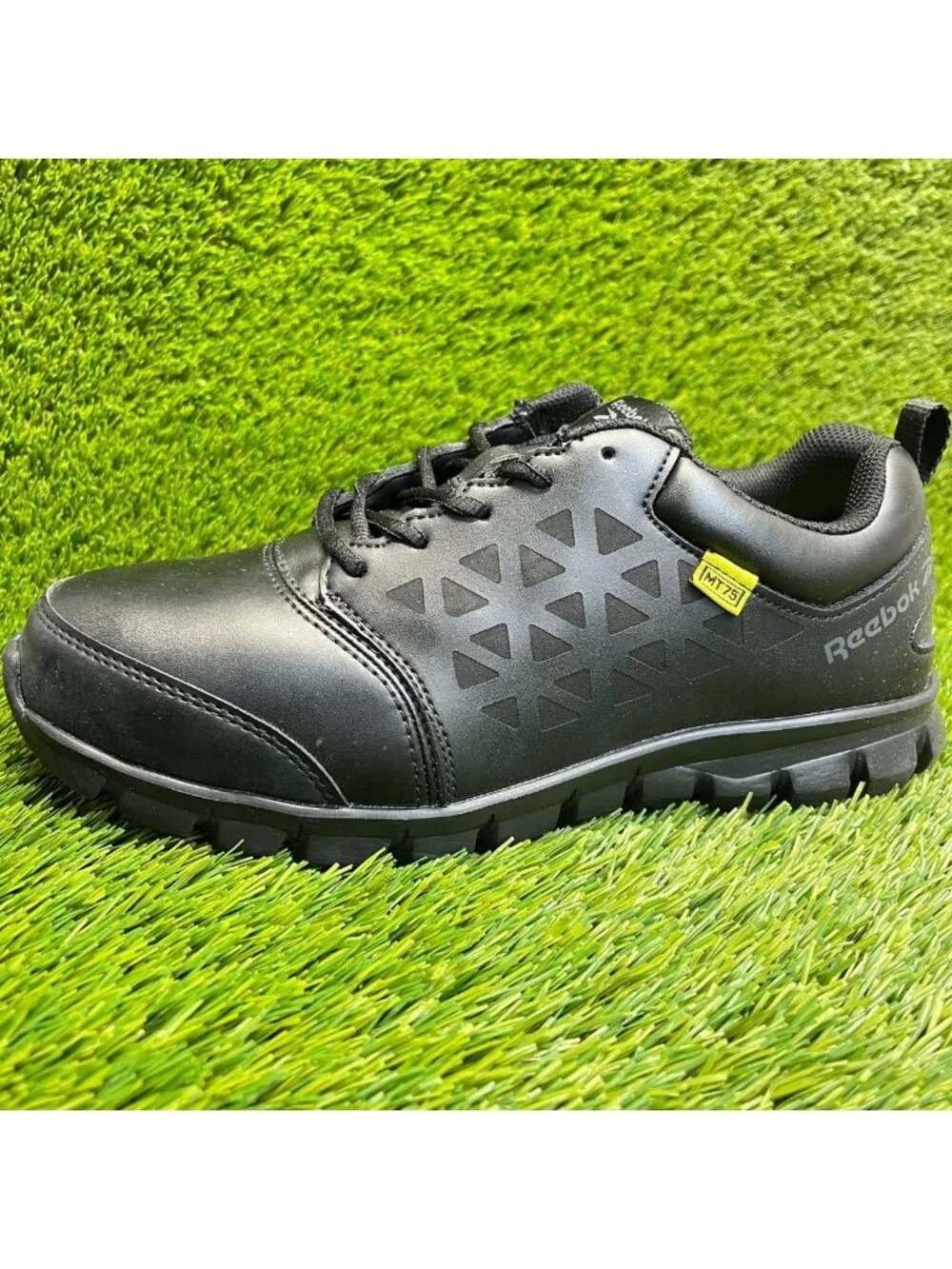 Reebok Sublite Cushion Mens Size 8.5E Black Gray Alloy Toe Safety Work Shoes